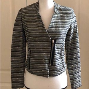 🍁MOSSIMO - Striped Moto Jacket - Size 6